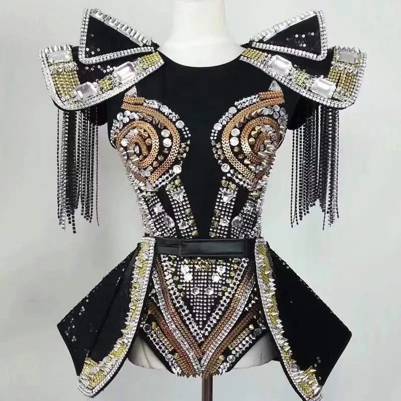 Crystals Stones Bodysuit Costumes