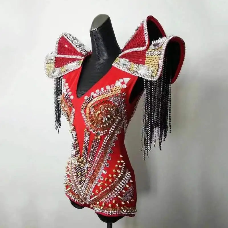 Crystals Stones Bodysuit Costumes