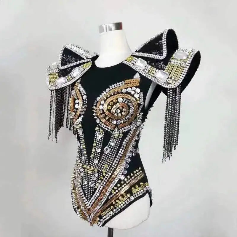 Crystals Stones Bodysuit Costumes