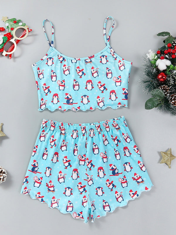 Christmas Santa Claus Print Two-piece