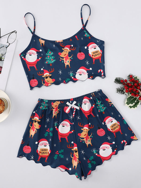 Christmas Santa Claus Print Two-piece